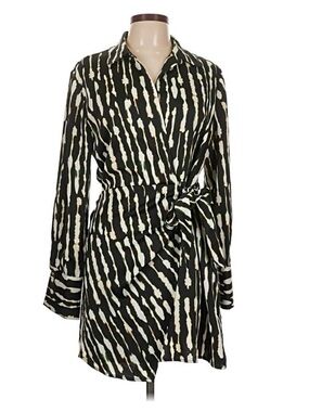 House of Harlow 1960 x Revolve Black and White Silky Wrap Dress